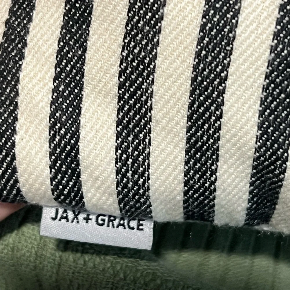 Jax & Grace Set of 2 Throw Pillows Striped Faux Brown Leather